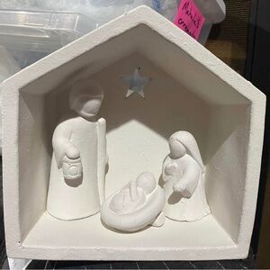 White Ceramic Nativity Figurine Set